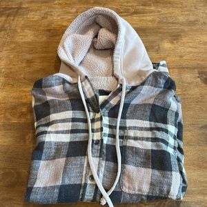 American Eagle Hooded Flannel